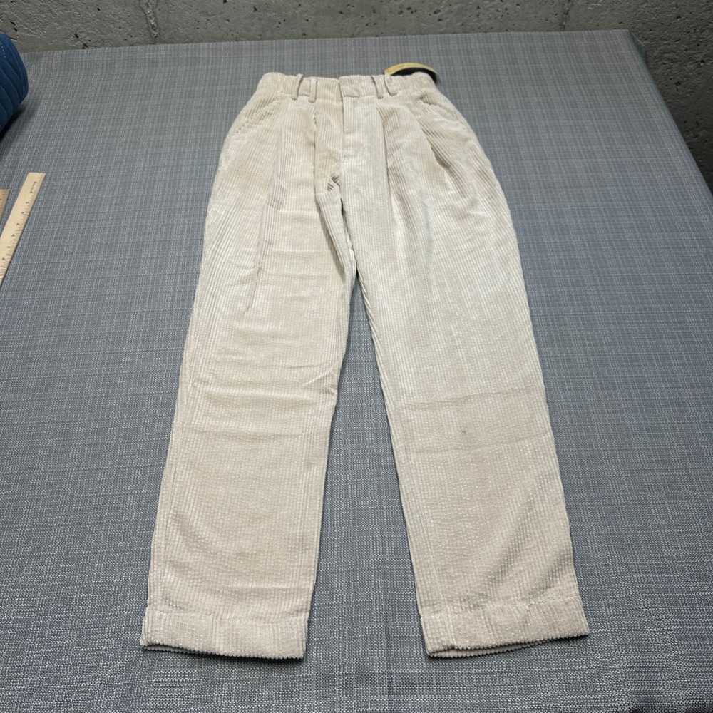 New Vintage Havana Corduroy Pleated Pants Small Cream High Waisted Cottagecore